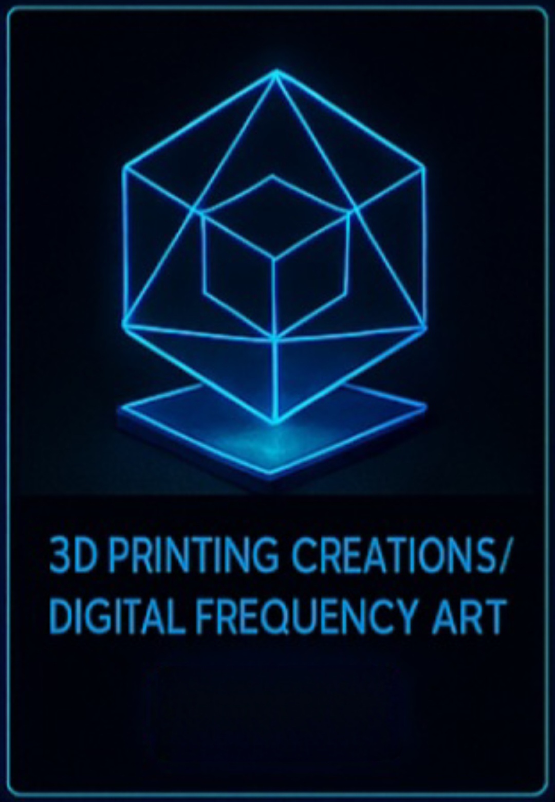 Glowing geometric 3D structure floating over a base.